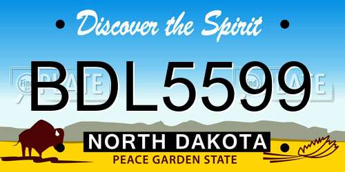 BDL5599 North Dakota License Plate