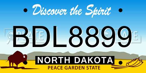BDL8899 North Dakota License Plate