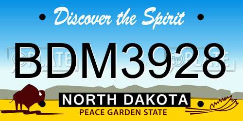 BDM3928 North Dakota License Plate