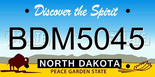 BDM5045 North Dakota License Plate