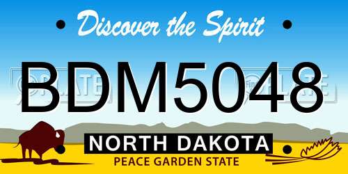 BDM5048 North Dakota License Plate