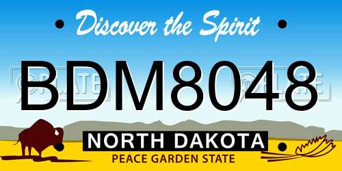 BDM8048 North Dakota License Plate