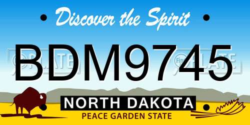 BDM9745 North Dakota License Plate