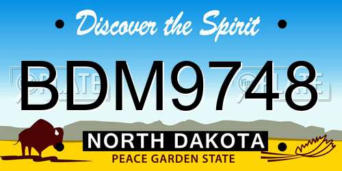 BDM9748 North Dakota License Plate