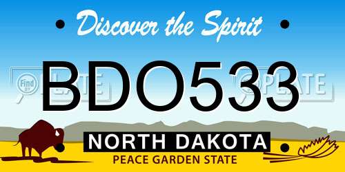 BDO533 North Dakota License Plate