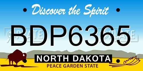 BDP6365 North Dakota License Plate