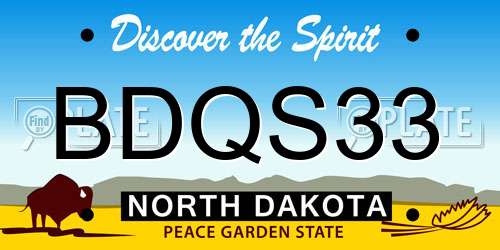 BDQS33 North Dakota License Plate