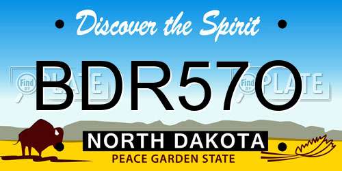BDR57O North Dakota License Plate