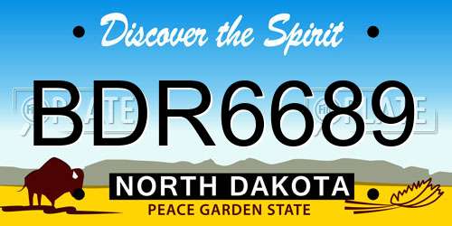 BDR6689 North Dakota License Plate