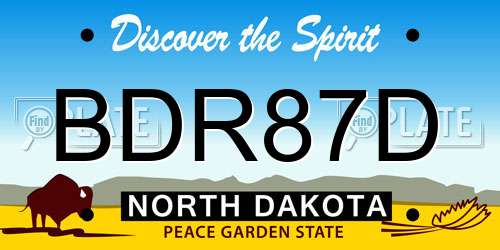 BDR87D North Dakota License Plate