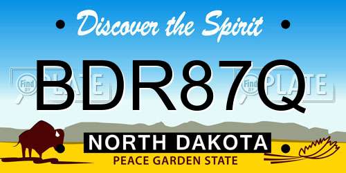 BDR87Q North Dakota License Plate