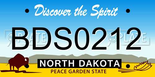 BDS0212 North Dakota License Plate