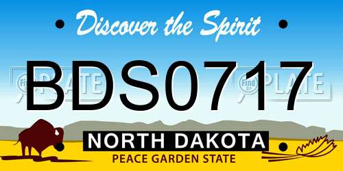 BDS0717 North Dakota License Plate