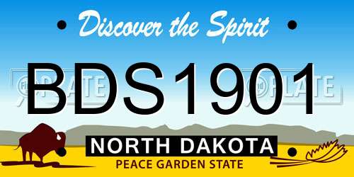 BDS1901 North Dakota License Plate