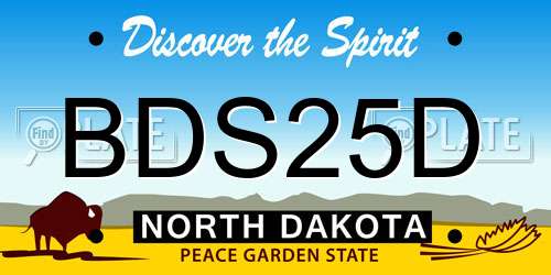 BDS25D North Dakota License Plate