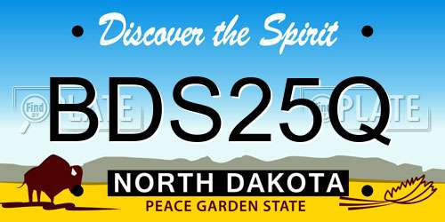 BDS25Q North Dakota License Plate