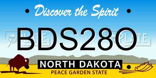 BDS28O North Dakota License Plate