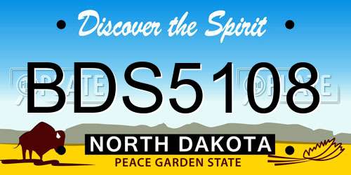 BDS5108 North Dakota License Plate