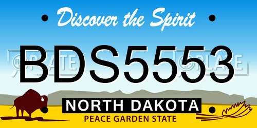 BDS5553 North Dakota License Plate