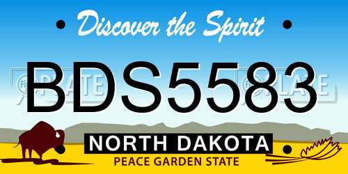 BDS5583 North Dakota License Plate