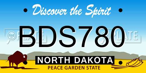 BDS780 North Dakota License Plate