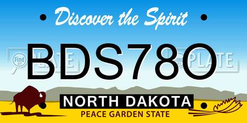 BDS78O North Dakota License Plate