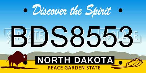 BDS8553 North Dakota License Plate