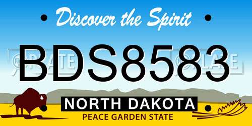 BDS8583 North Dakota License Plate