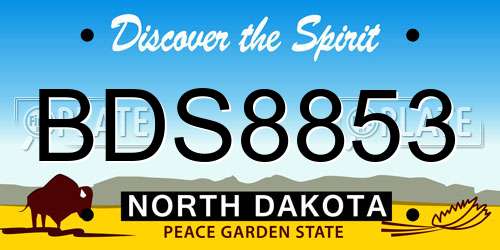 BDS8853 North Dakota License Plate