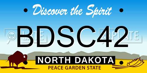 BDSC42 North Dakota License Plate