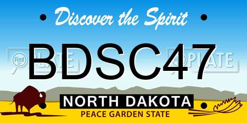 BDSC47 North Dakota License Plate