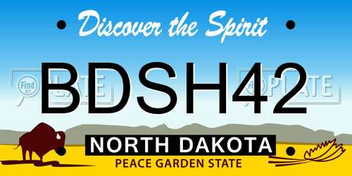 BDSH42 North Dakota License Plate