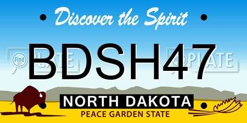 BDSH47 North Dakota License Plate