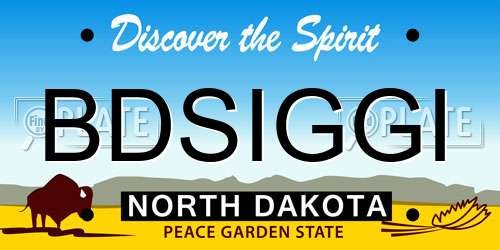BDSIGGI North Dakota License Plate