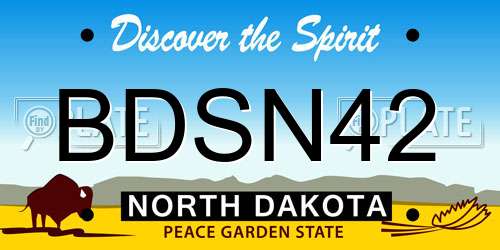 BDSN42 North Dakota License Plate