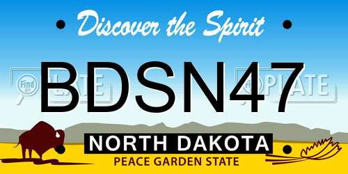 BDSN47 North Dakota License Plate