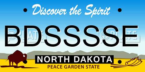 BDSSSSE North Dakota License Plate