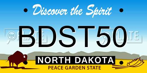 BDST50 North Dakota License Plate