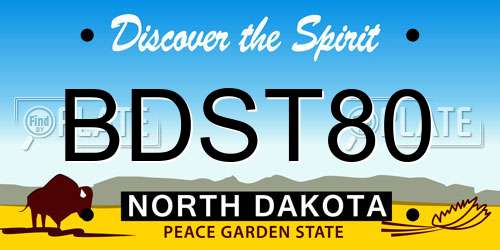 BDST80 North Dakota License Plate