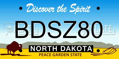 BDSZ80 North Dakota License Plate