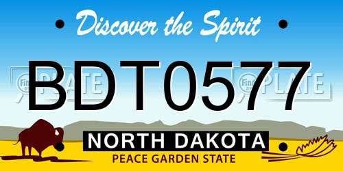 BDT0577 North Dakota License Plate