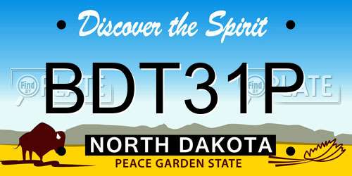 BDT31P North Dakota License Plate