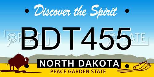 BDT455 North Dakota License Plate