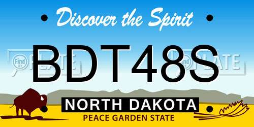 BDT48S North Dakota License Plate