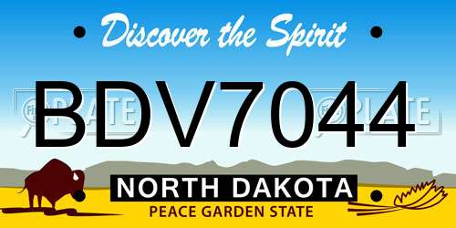 BDV7044 North Dakota License Plate