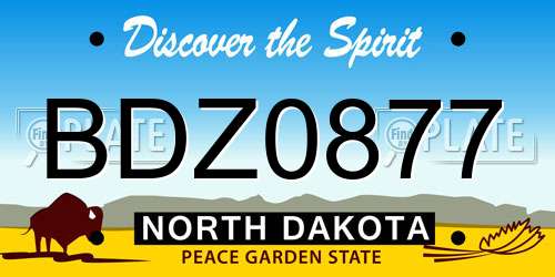 BDZ0877 North Dakota License Plate
