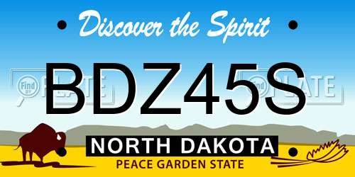 BDZ45S North Dakota License Plate