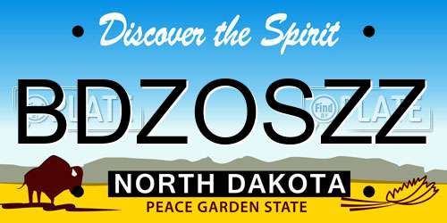BDZOSZZ North Dakota License Plate