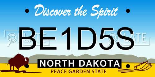 BE1D5S North Dakota License Plate