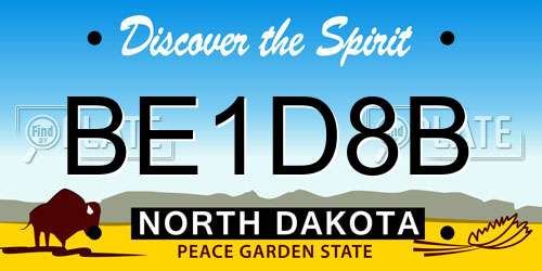 BE1D8B North Dakota License Plate